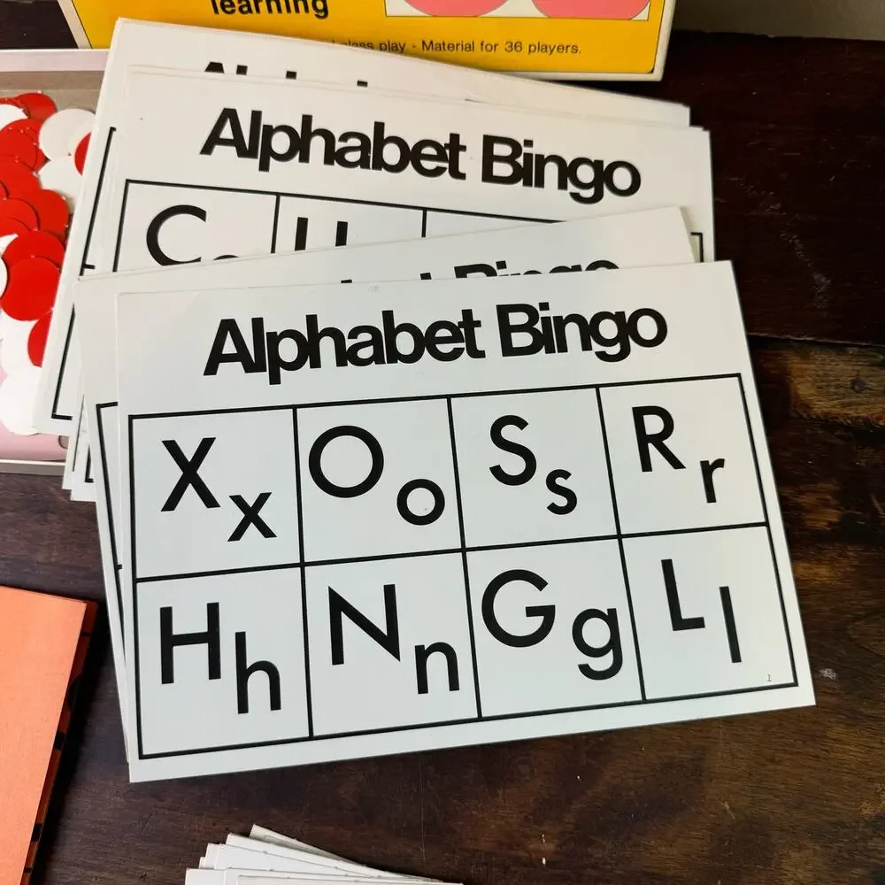 Vintage 70s‎ Alphabet Bingo Small Group 36 Players Classroom Preschool English